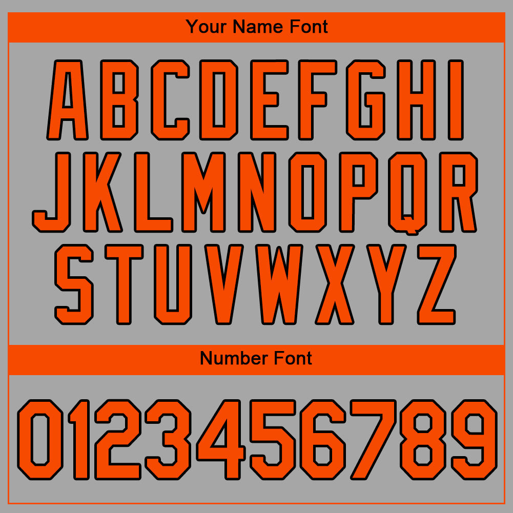 Custom Gray Orange-Black Authentic Baseball Jersey view 4