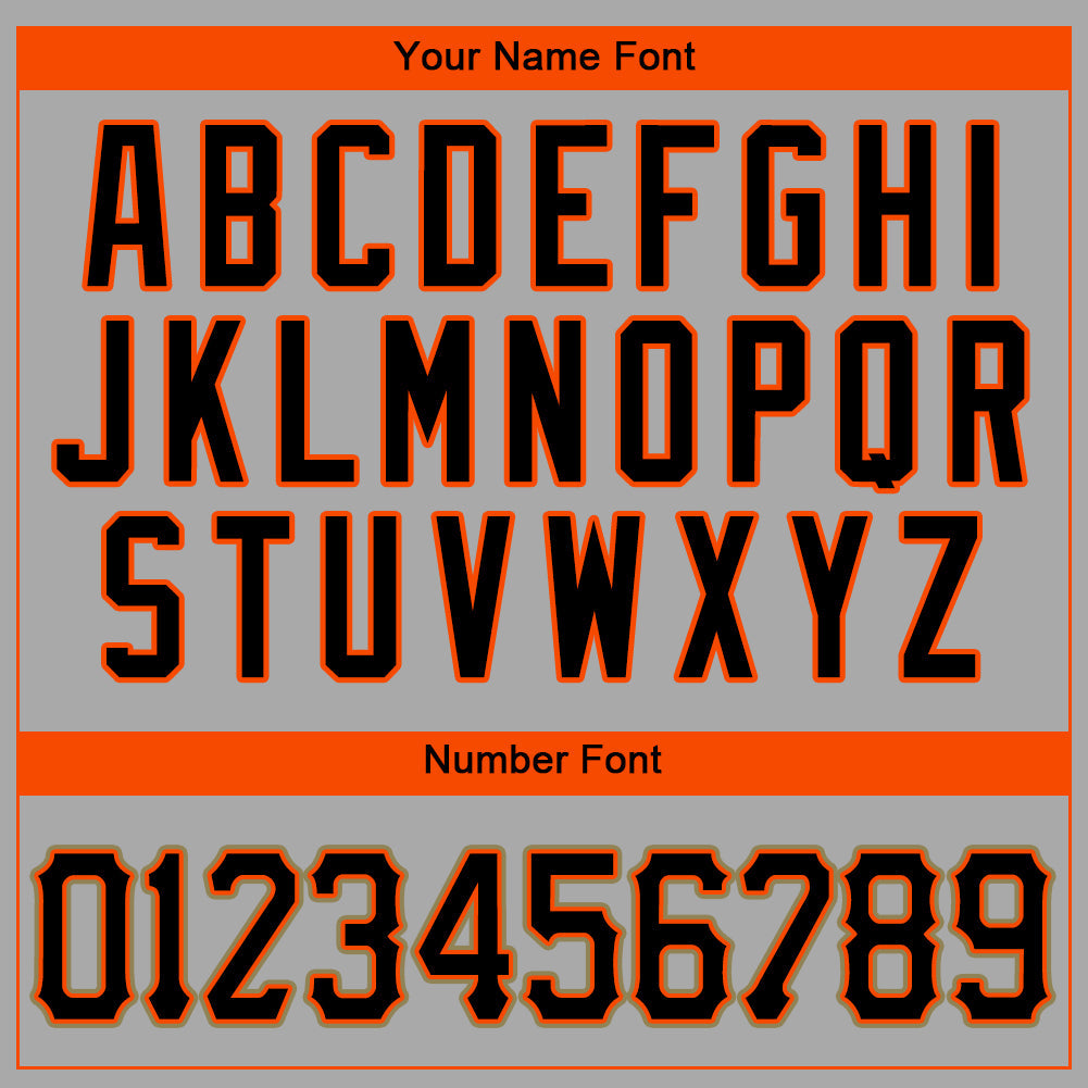 Custom Gray Black-Orange Authentic Baseball Jersey view 4