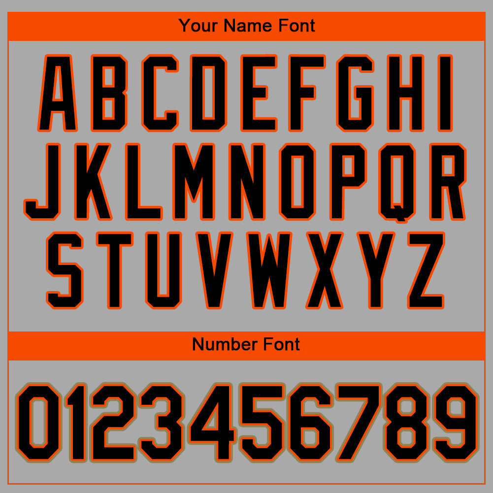 Custom Gray Black-Orange Authentic Baseball Jersey view 5