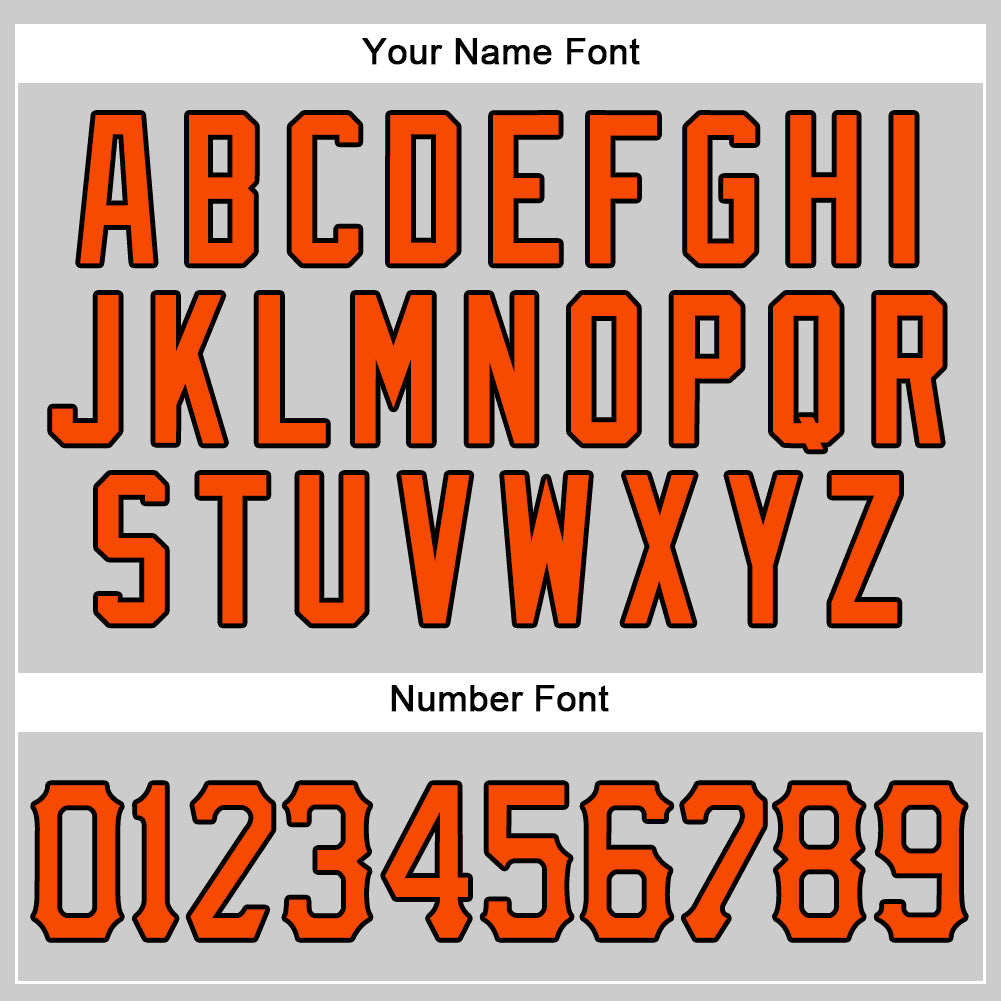 Custom Gray Orange-Black Authentic Baseball Jersey view 4