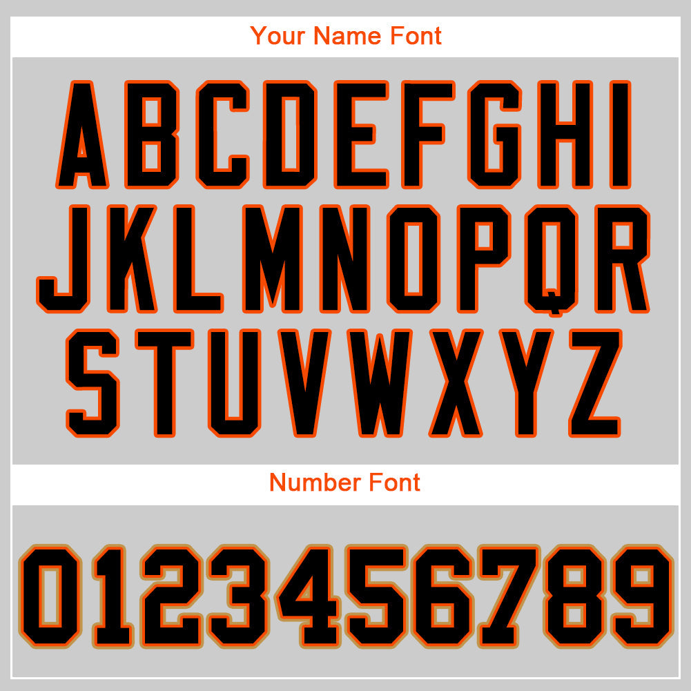 Custom Gray Black-Orange Authentic Baseball Jersey view 4