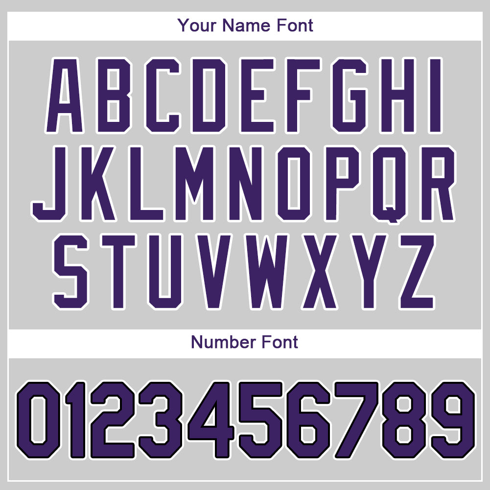 Custom Gray Purple-Black Authentic Baseball Jersey view 4