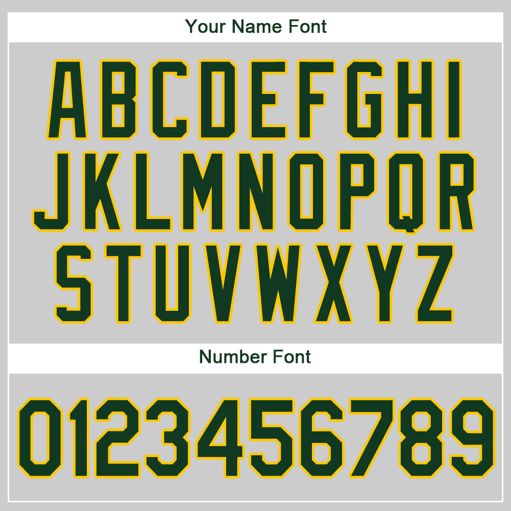 Custom Gray Green-Gold Authentic Baseball Jersey view 4