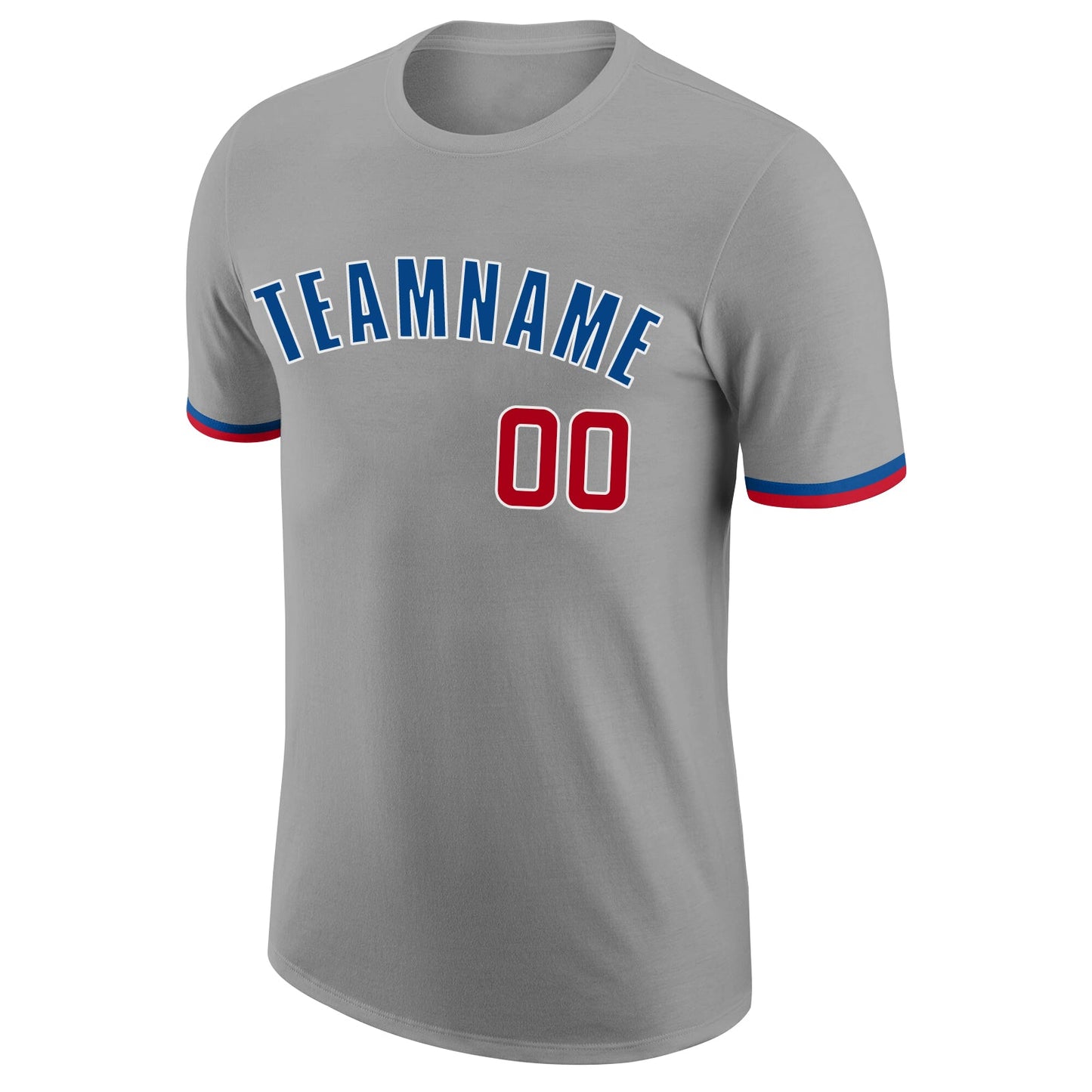 Custom Gray Red-Royal Performance T-Shirt view 5