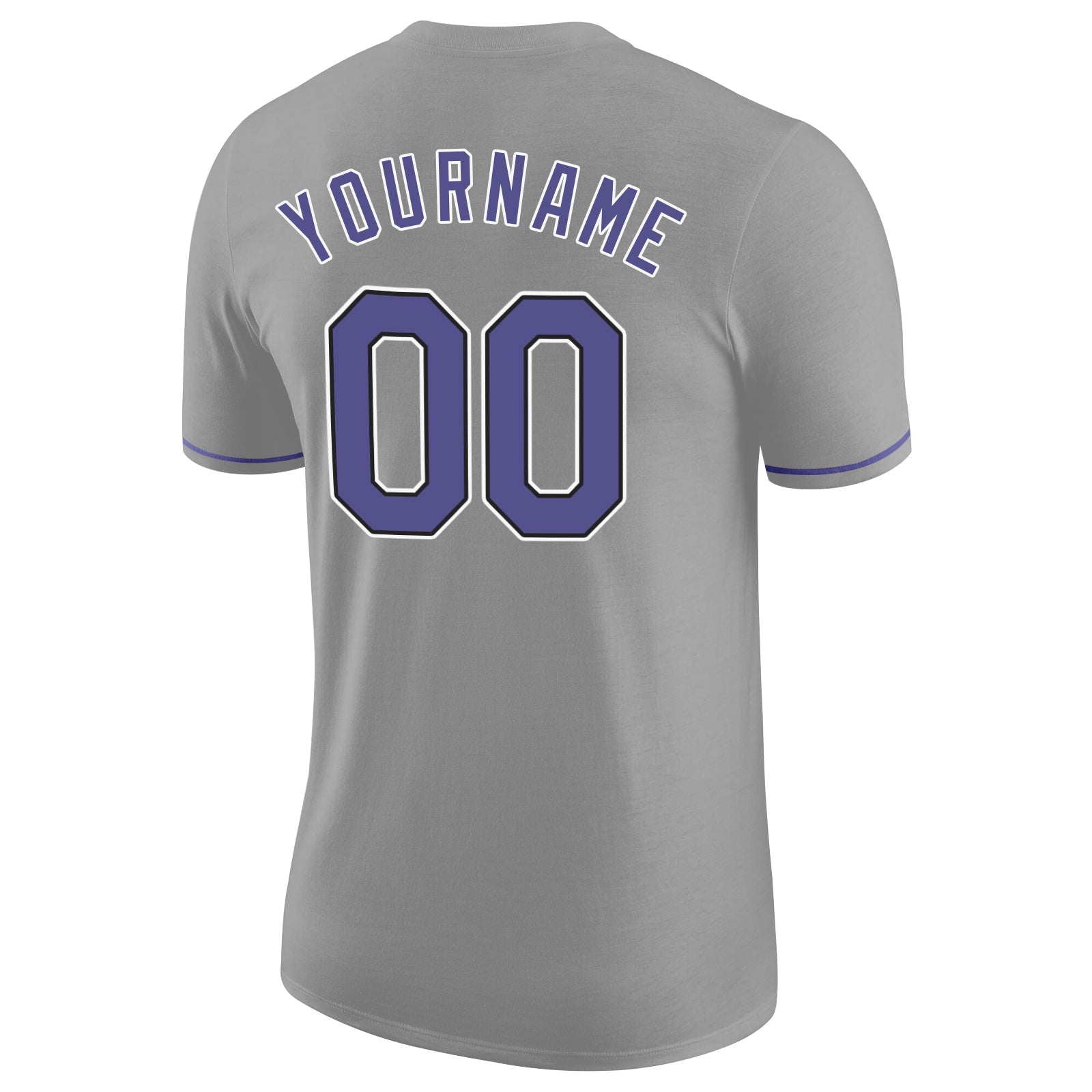 Custom Gray Purple-Black Performance T-Shirt view 6