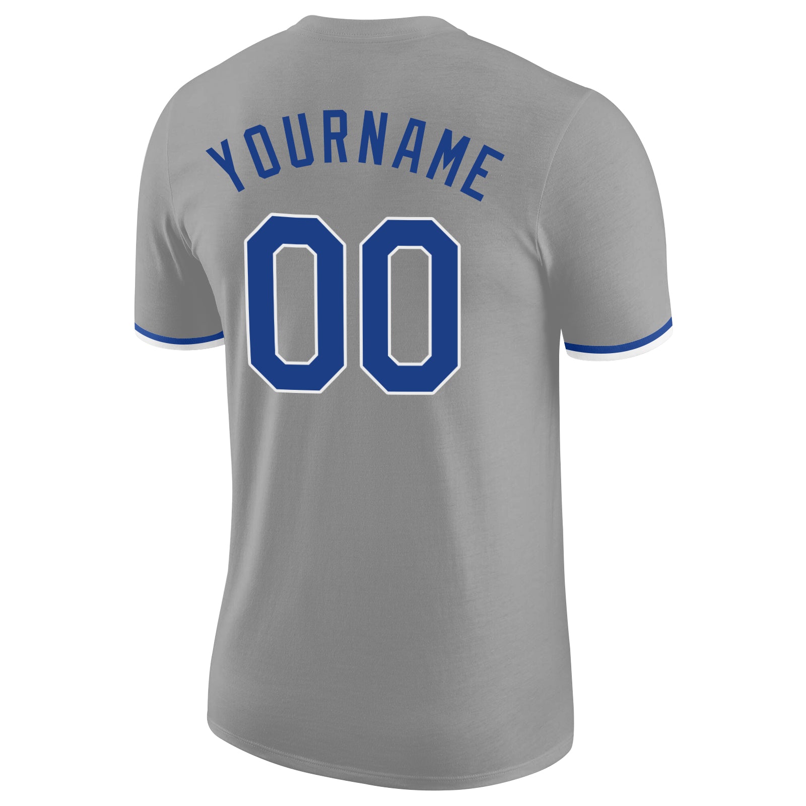 Custom Gray Royal-White Performance T-Shirt view 6