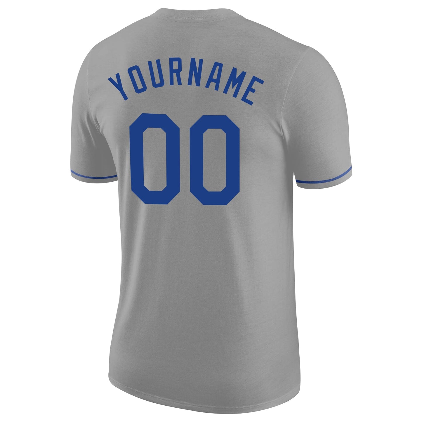 Custom Gray Royal-Red Performance T-Shirt view 6