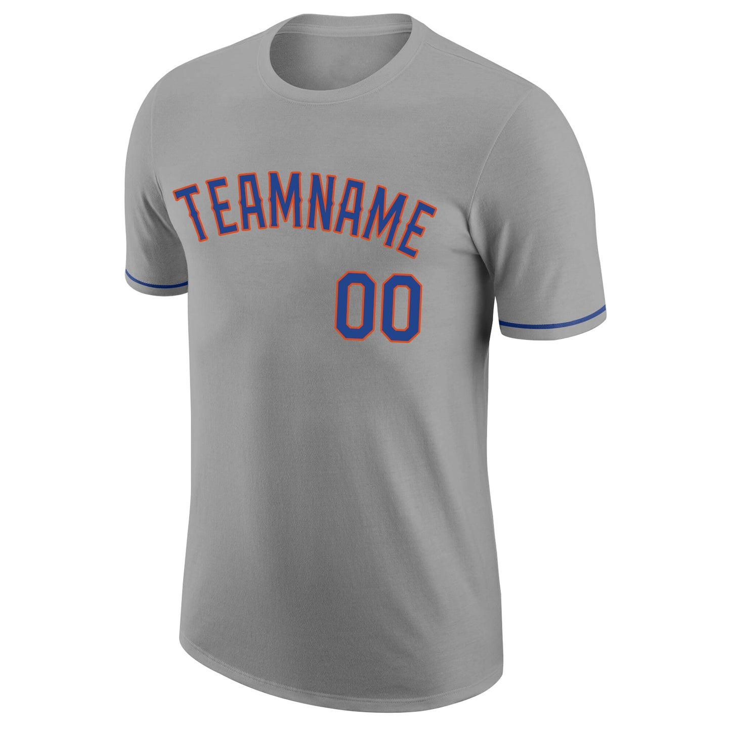 Custom Gray Royal-Orange Performance T-Shirt view 5