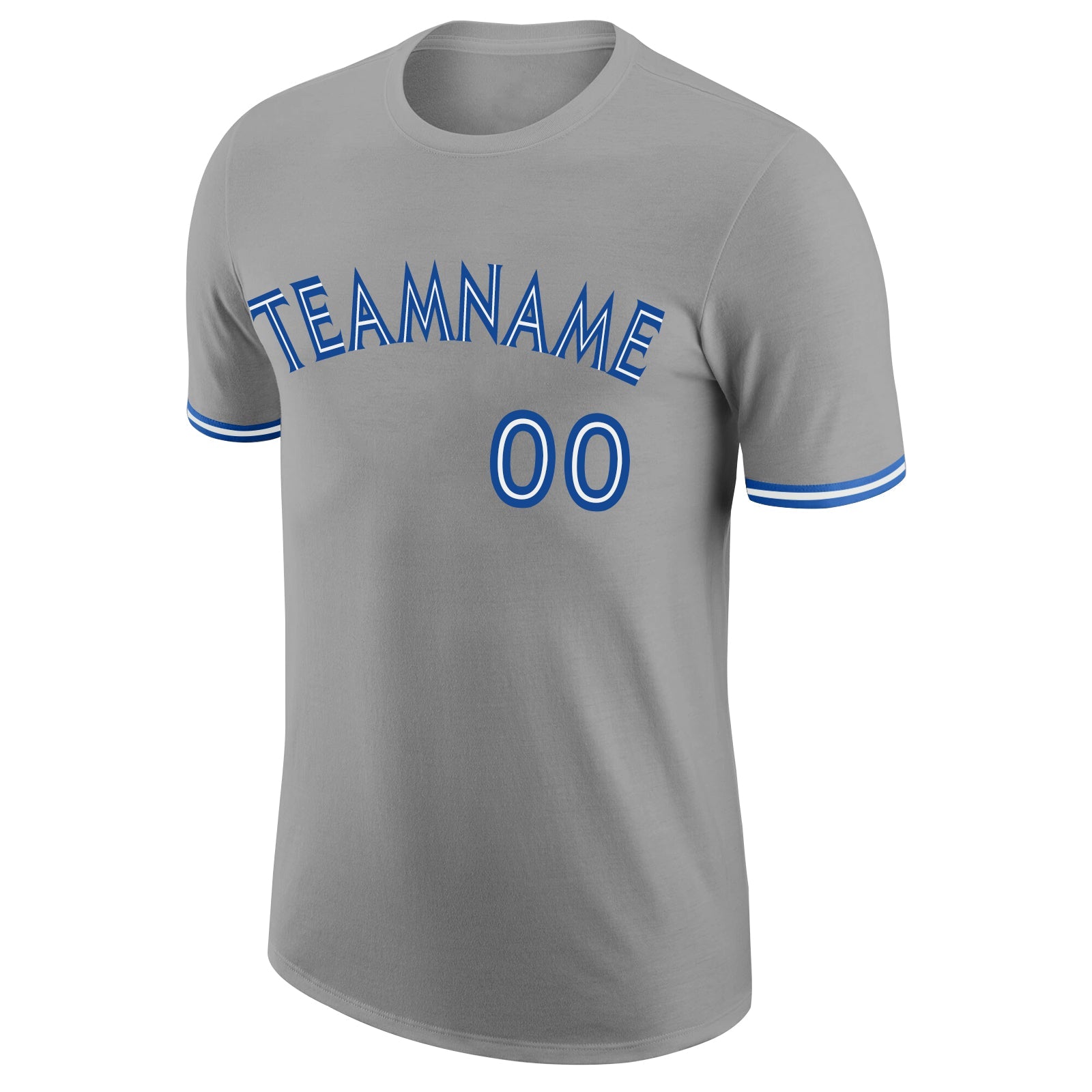 Custom Gray White-Royal Performance T-Shirt view 5