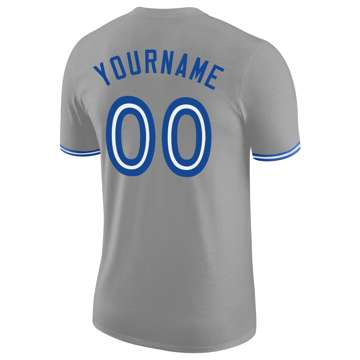 Custom Gray White-Royal Performance T-Shirt view 6