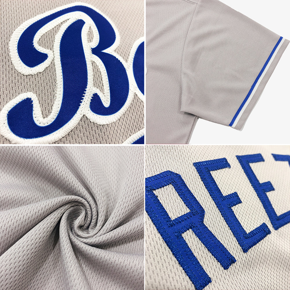 Custom Gray White-Black Authentic Throwback Rib-Knit Baseball Jersey Shirt view 7