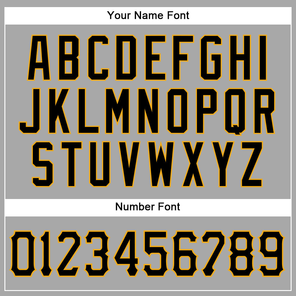 Custom Gray Black-Gold Authentic Baseball Jersey view 4