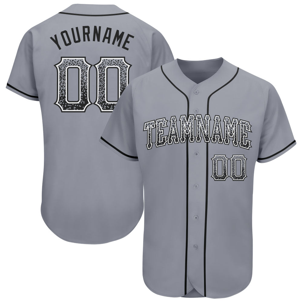 Custom Gray Black-White Authentic Drift Fashion Baseball Jersey - Main View