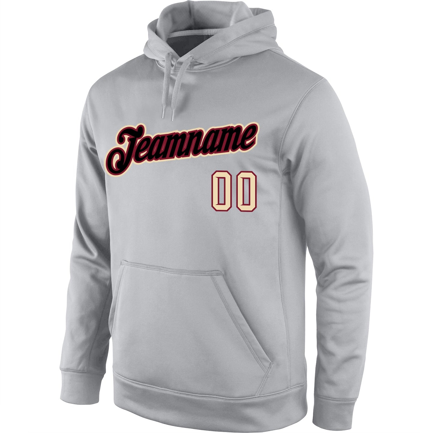 Custom Stitched Gray Black-Crimson Sports Pullover Sweatshirt Hoodie view 2