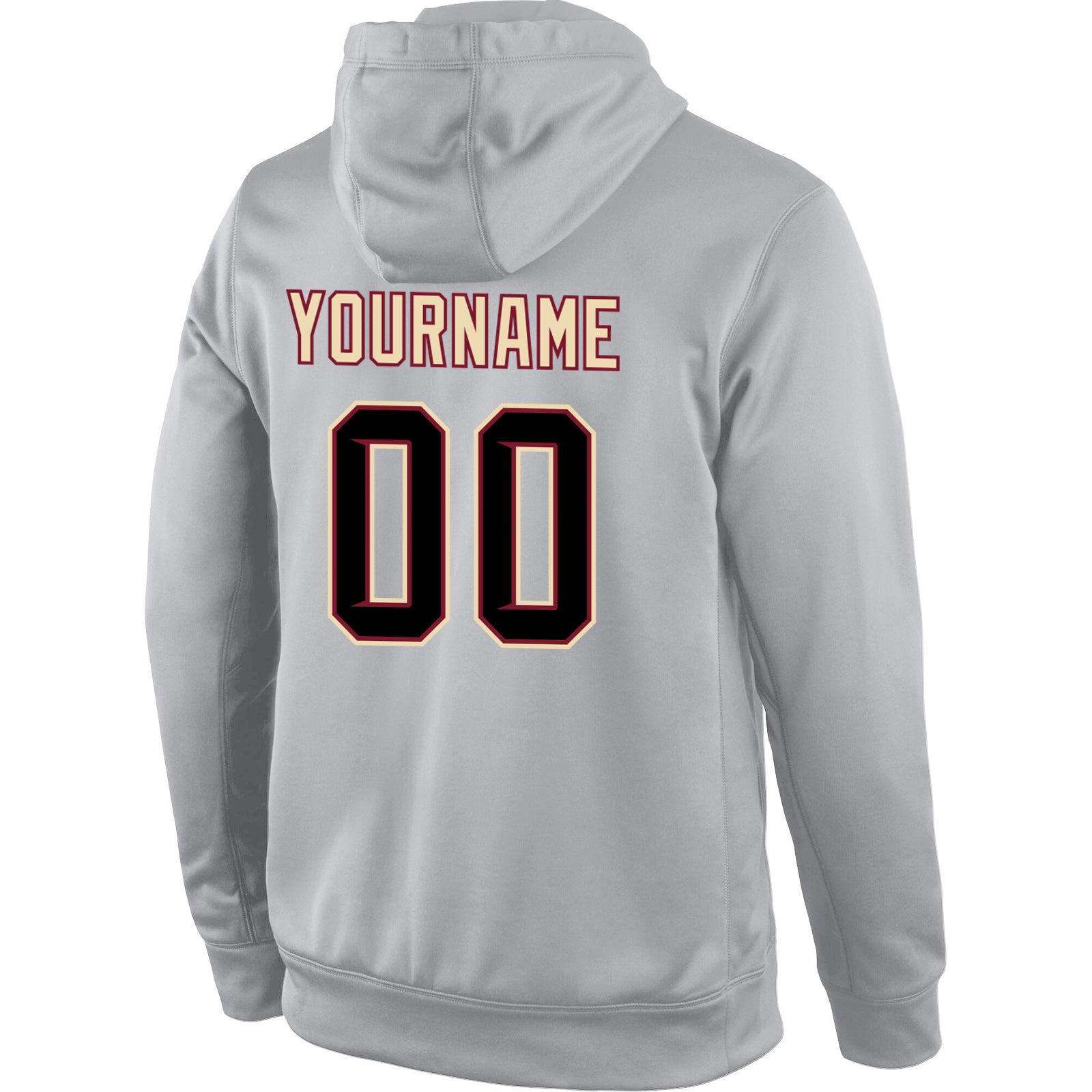 Custom Stitched Gray Black-Crimson Sports Pullover Sweatshirt Hoodie view 3