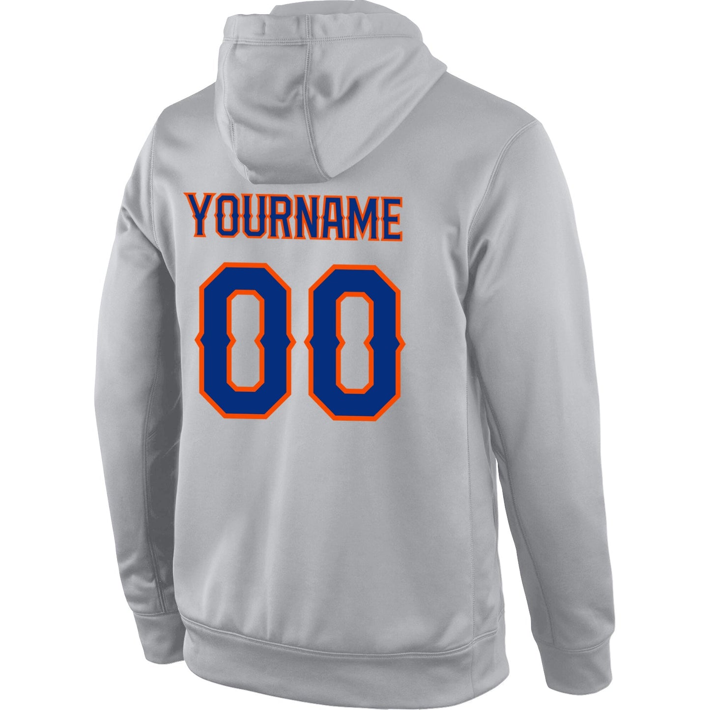 Custom Stitched Gray Royal-Orange Sports Pullover Sweatshirt Hoodie view 3