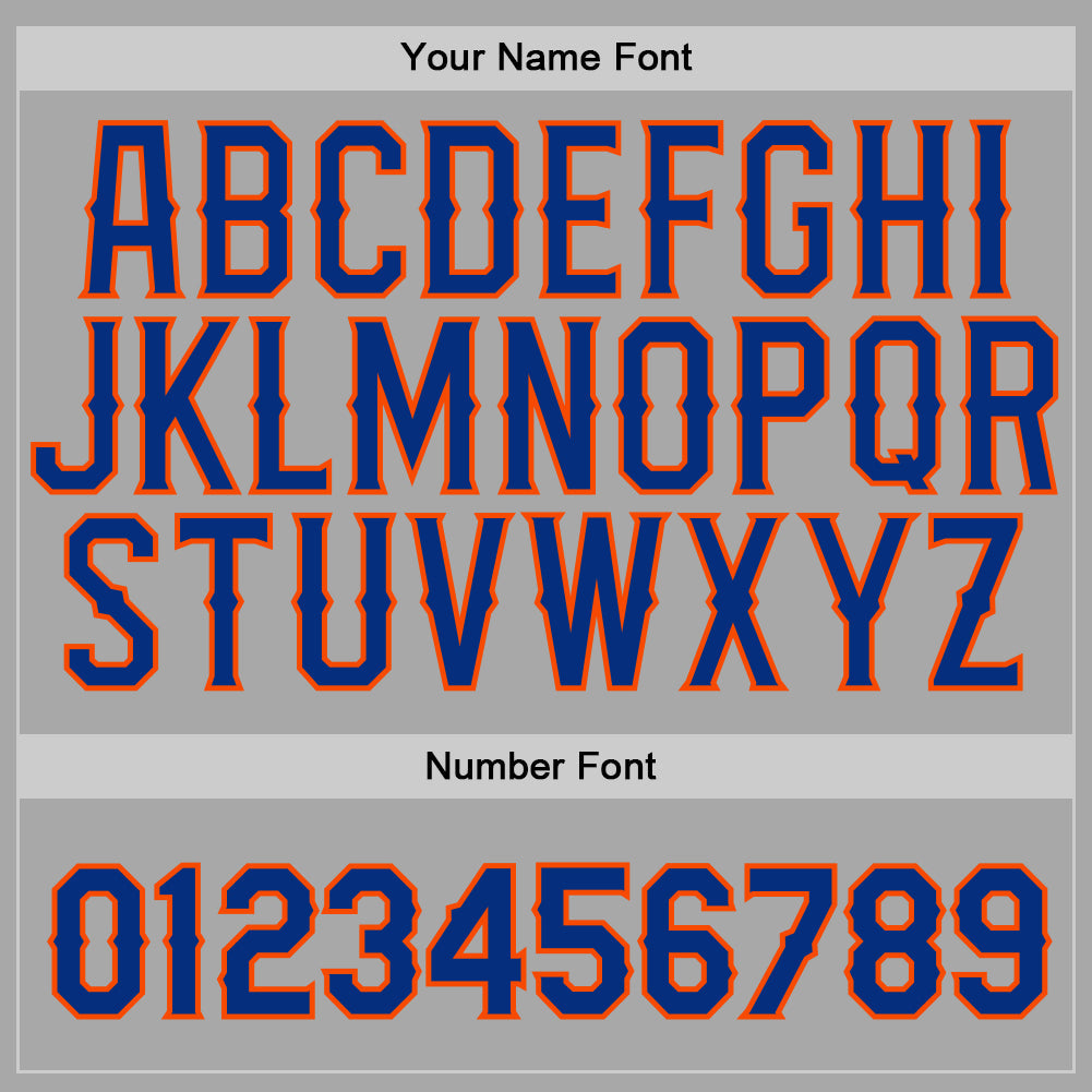 Custom Stitched Gray Royal-Orange Sports Pullover Sweatshirt Hoodie view 5