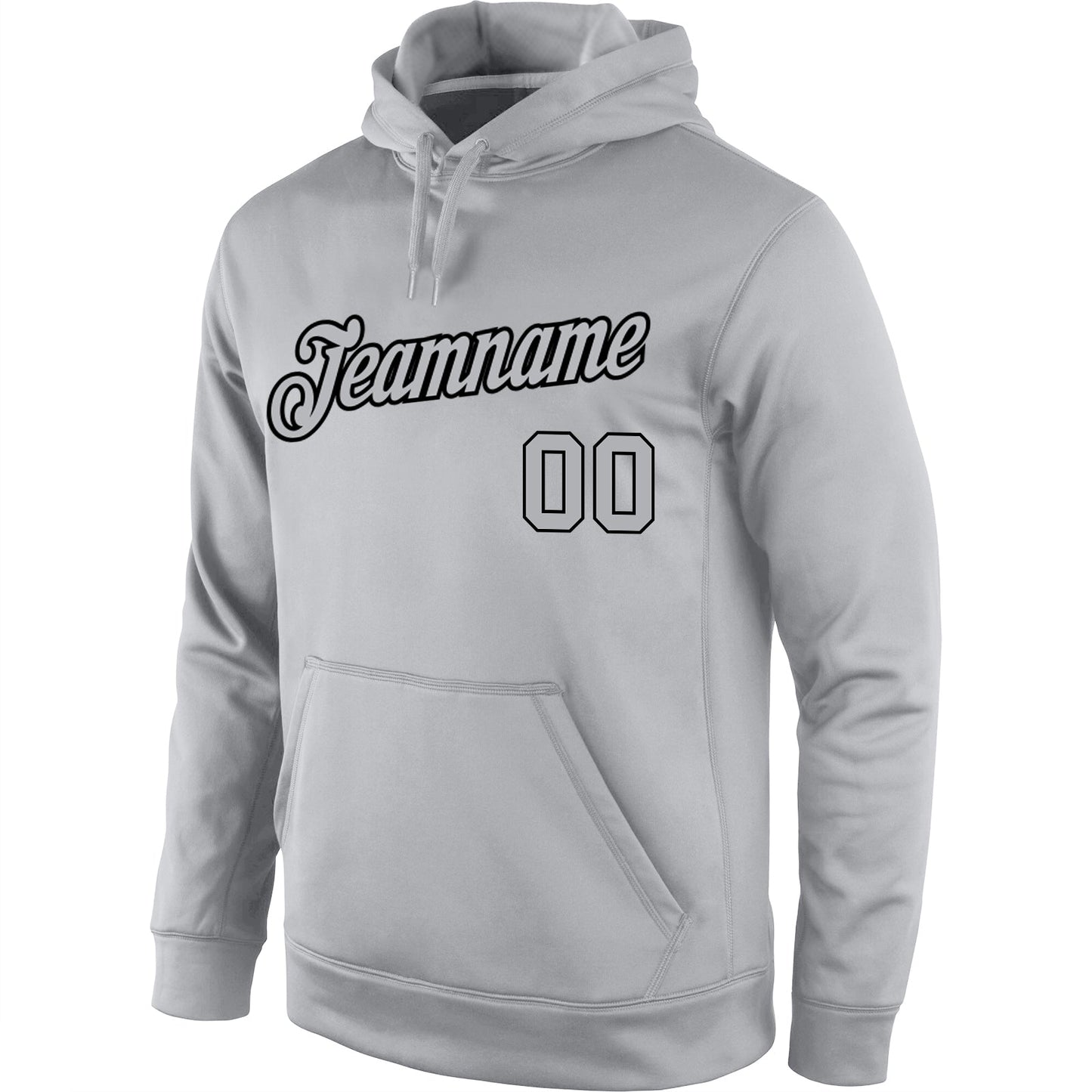 Custom Stitched Gray Gray-Black Sports Pullover Sweatshirt Hoodie view 2