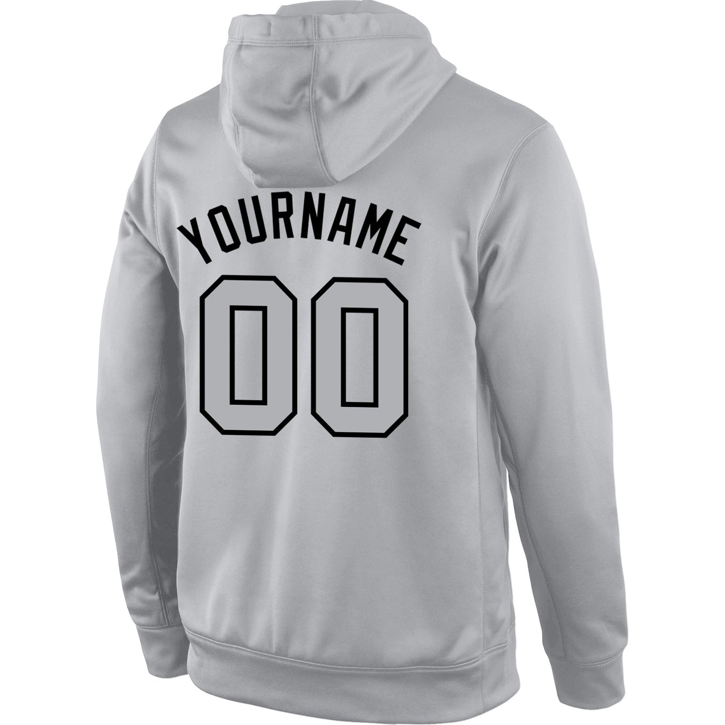 Custom Stitched Gray Gray-Black Sports Pullover Sweatshirt Hoodie view 3