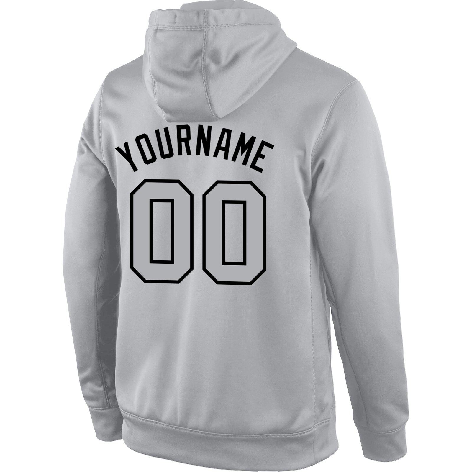 Custom Stitched Gray Gray-Black Sports Pullover Sweatshirt Hoodie view 3