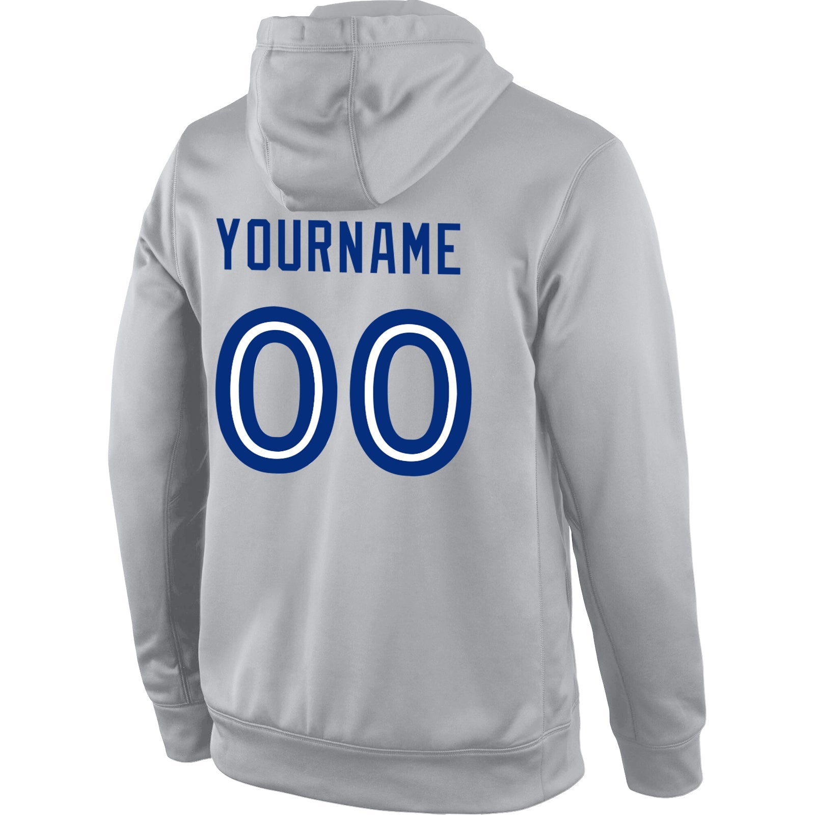Custom Stitched Gray Royal-White Sports Pullover Sweatshirt Hoodie view 3