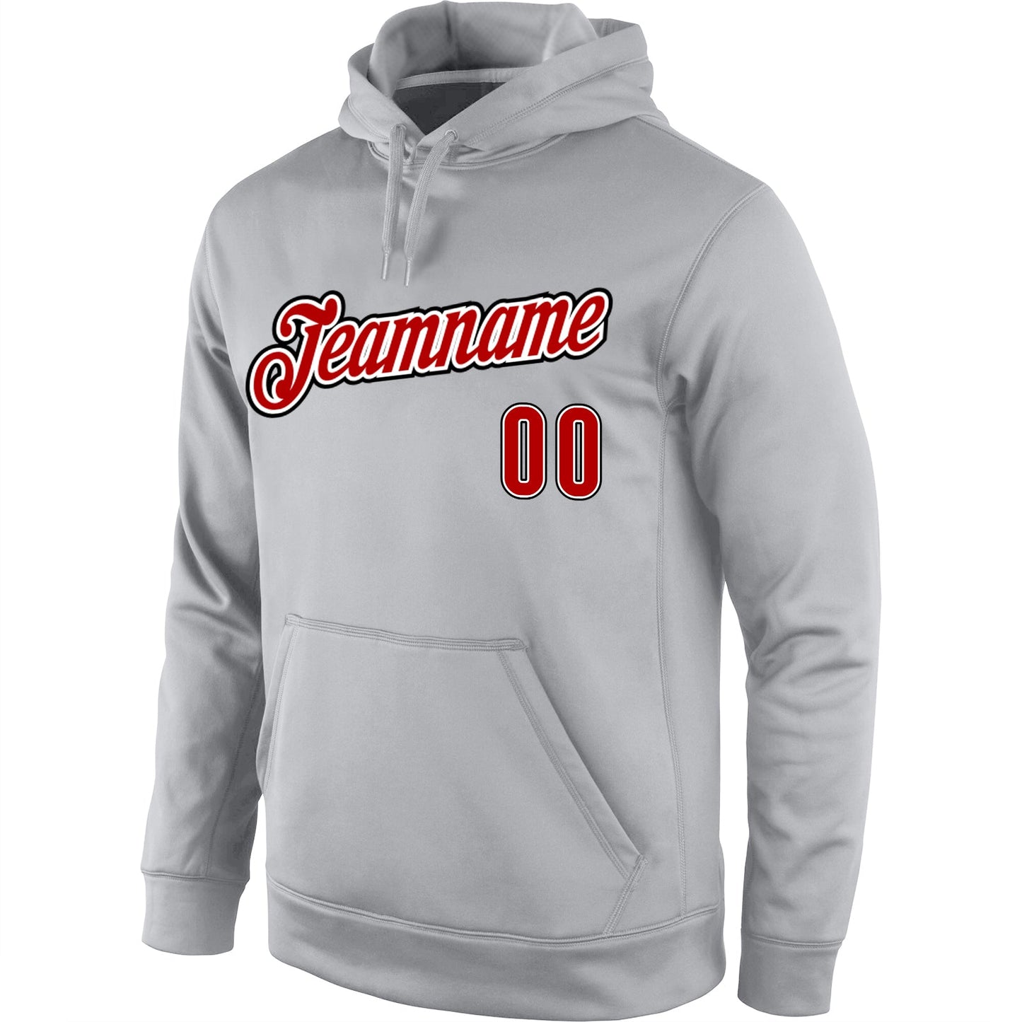 Custom Stitched Gray Orange-Black Sports Pullover Sweatshirt Hoodie view 2