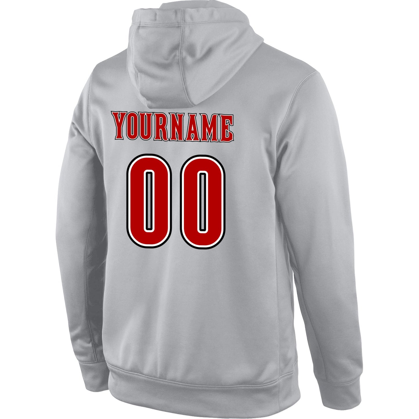 Custom Stitched Gray Orange-Black Sports Pullover Sweatshirt Hoodie view 3