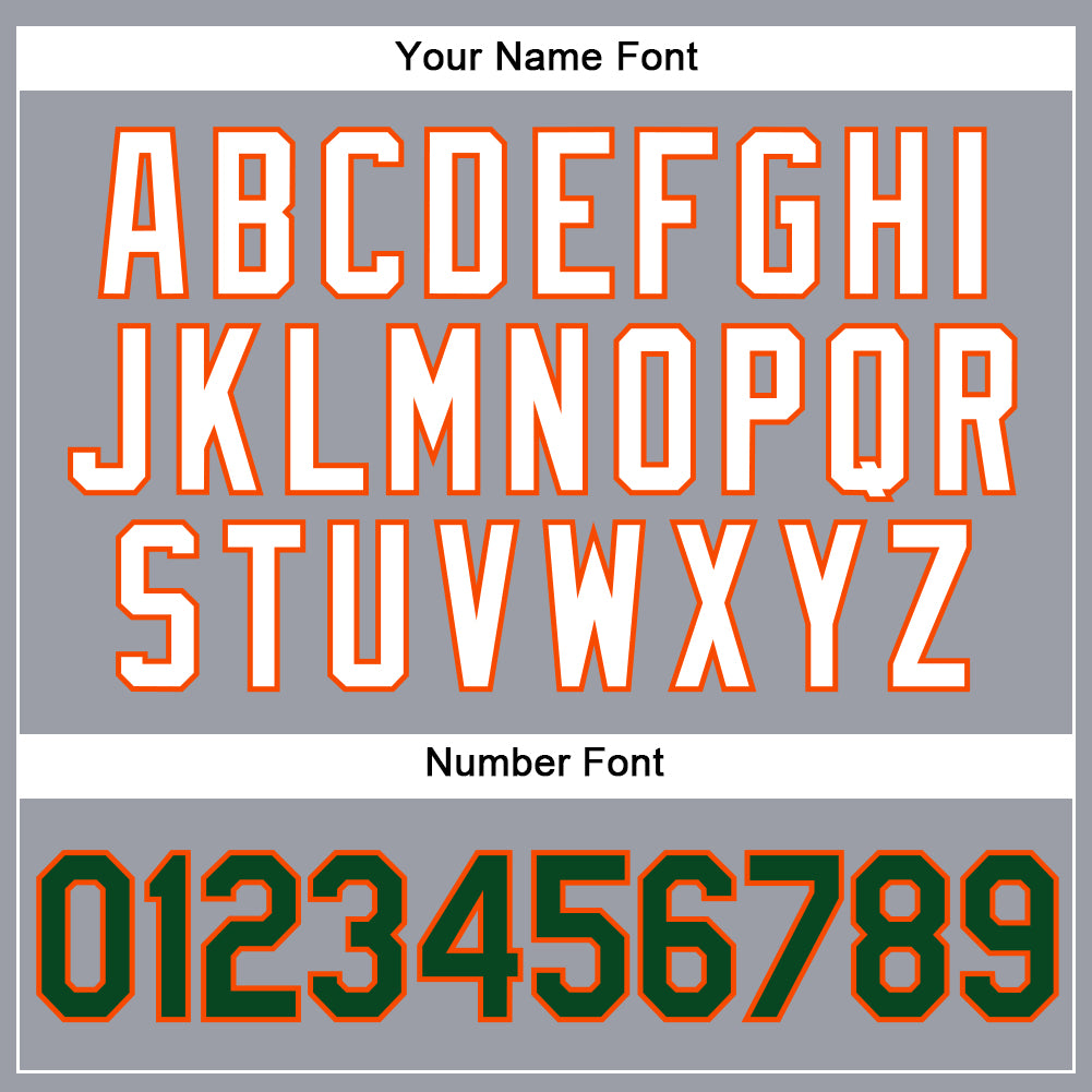 Custom Gray Green-Orange Authentic Baseball Jersey view 5