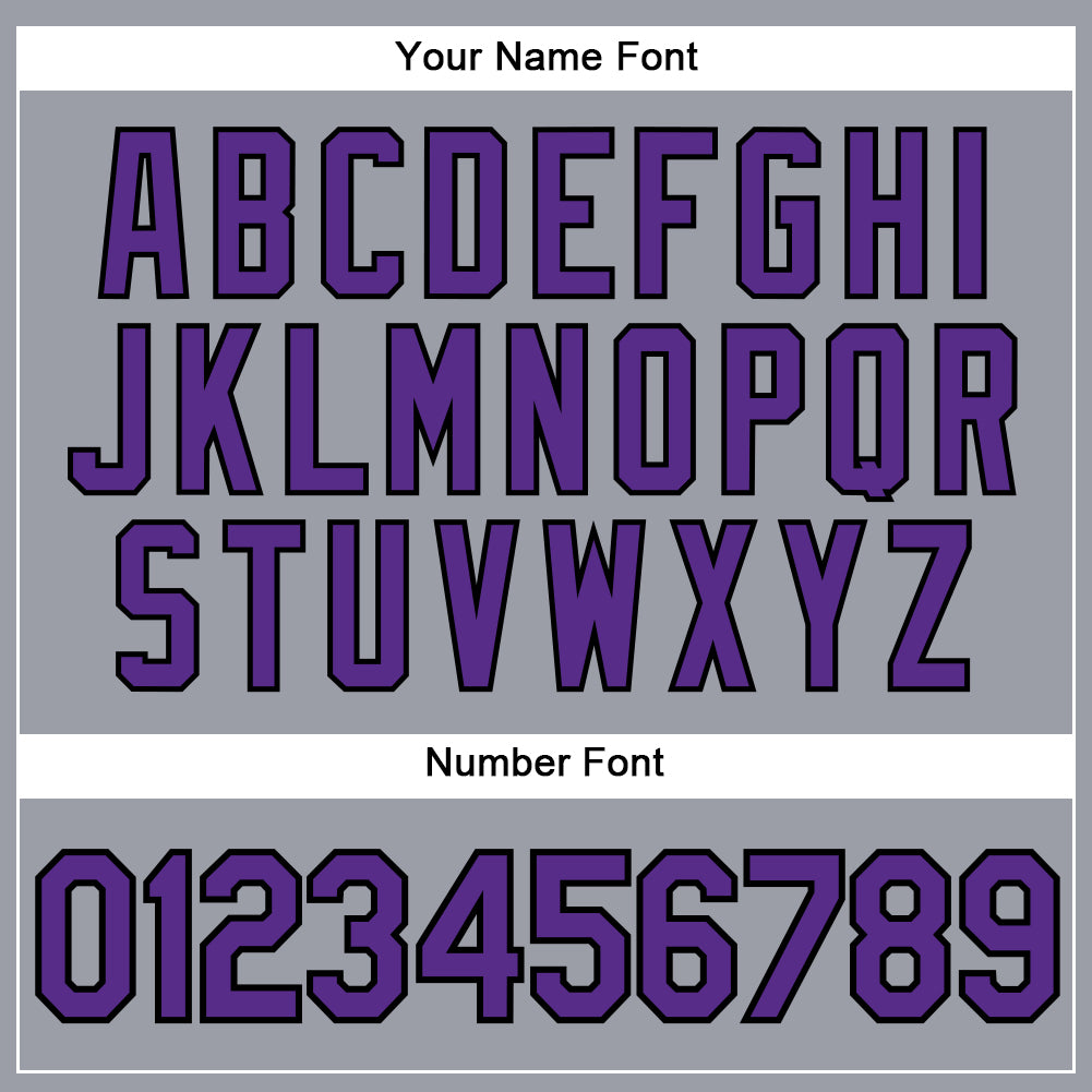 Custom Gray Purple-Black Authentic Baseball Jersey view 5