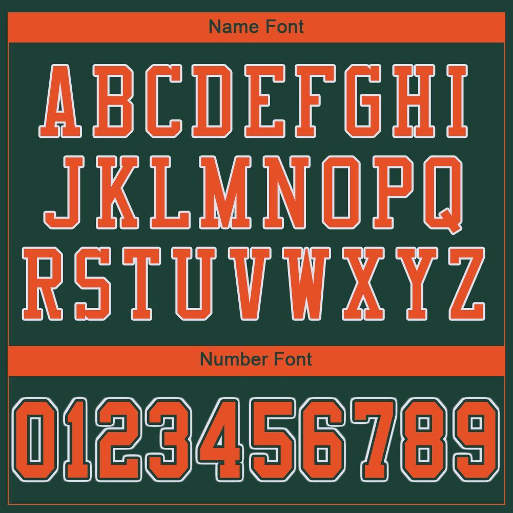 Custom Green Orange-White Mesh Authentic Football Jersey view 5