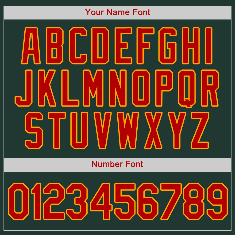 Custom Green Red-Gold Authentic Baseball Jersey view 4