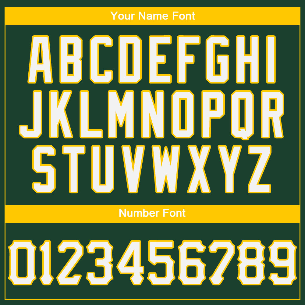 Custom Green White-Gold Authentic Baseball Jersey view 4