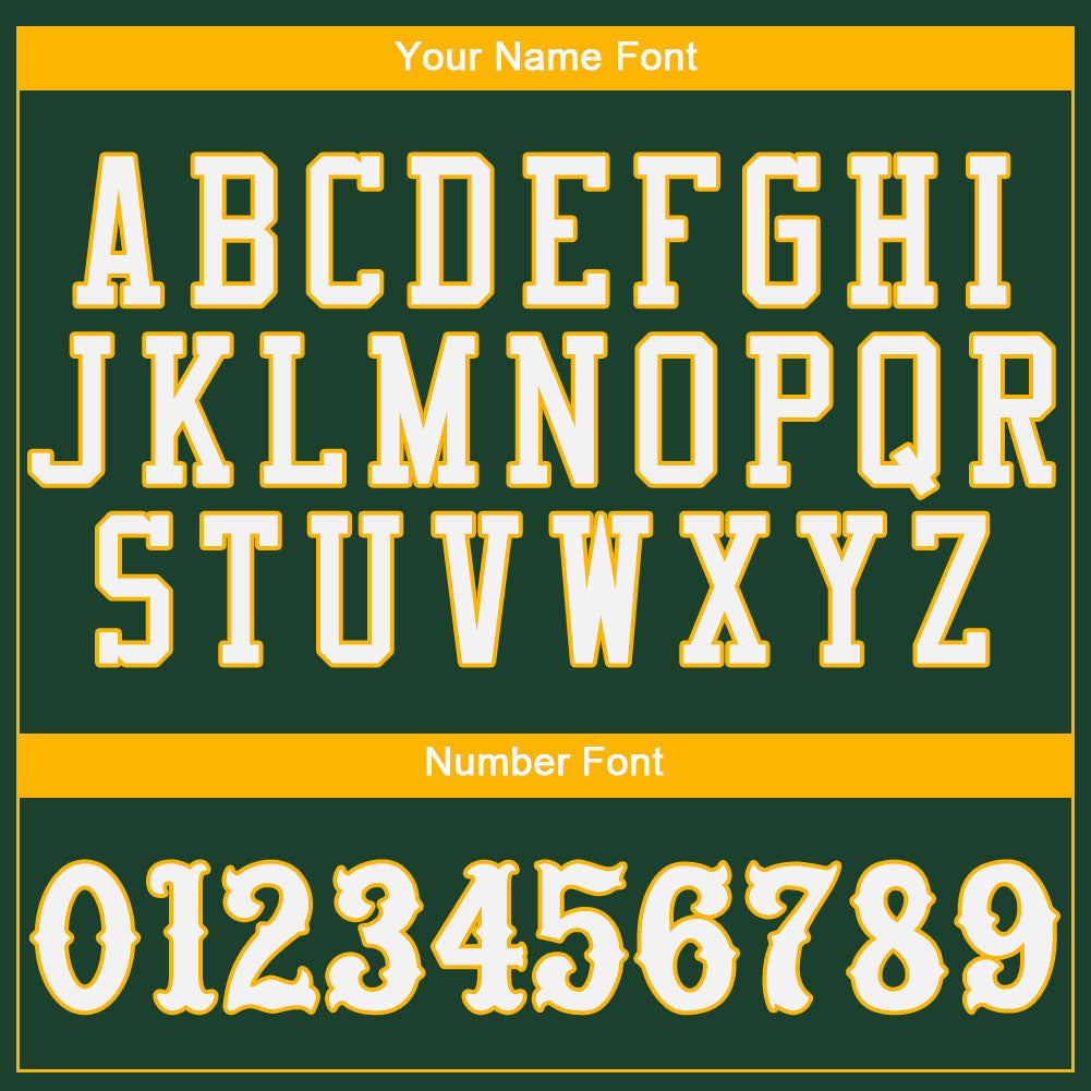 Custom Green White-Gold Authentic Baseball Jersey view 4