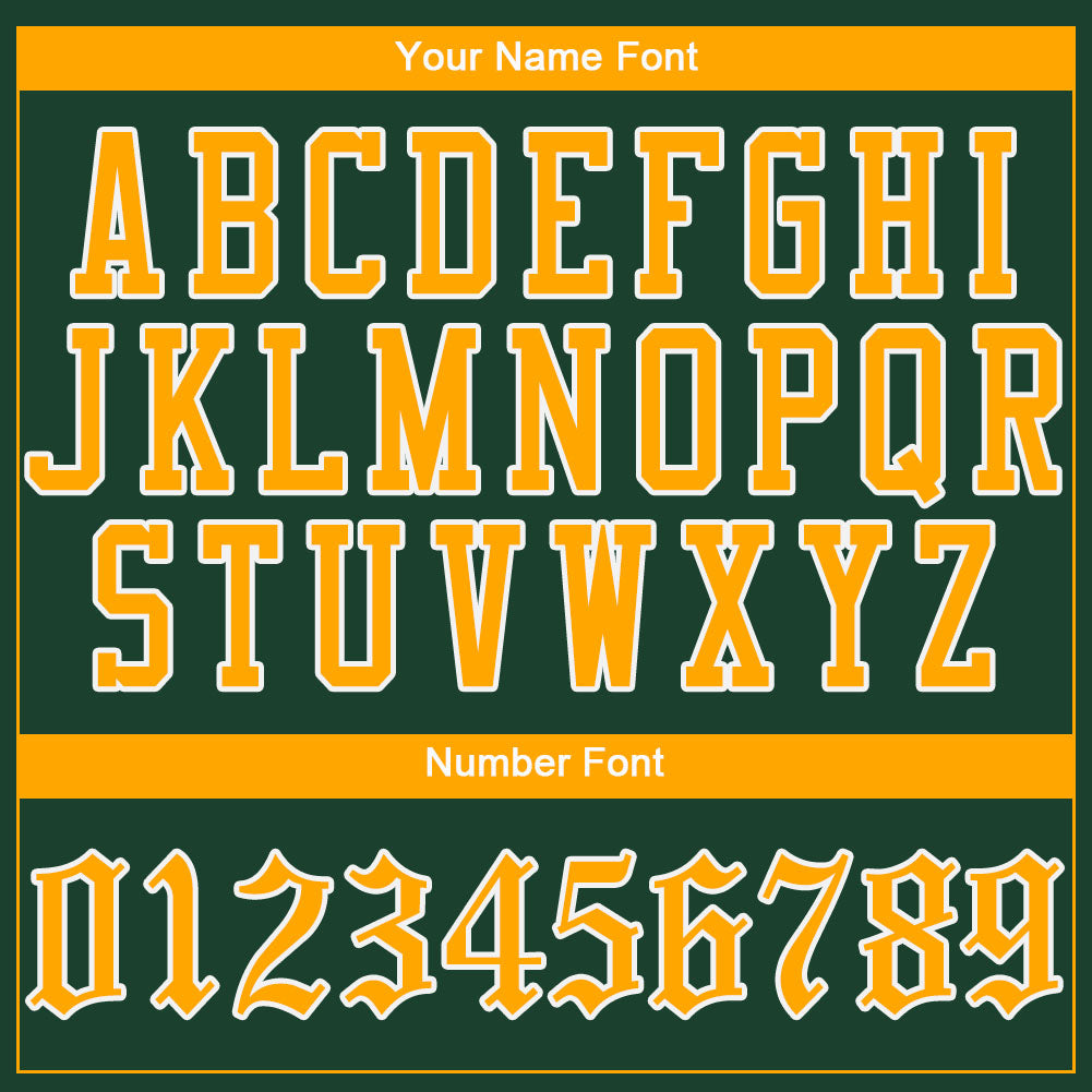 Custom Green Gold-White Authentic Baseball Jersey view 4