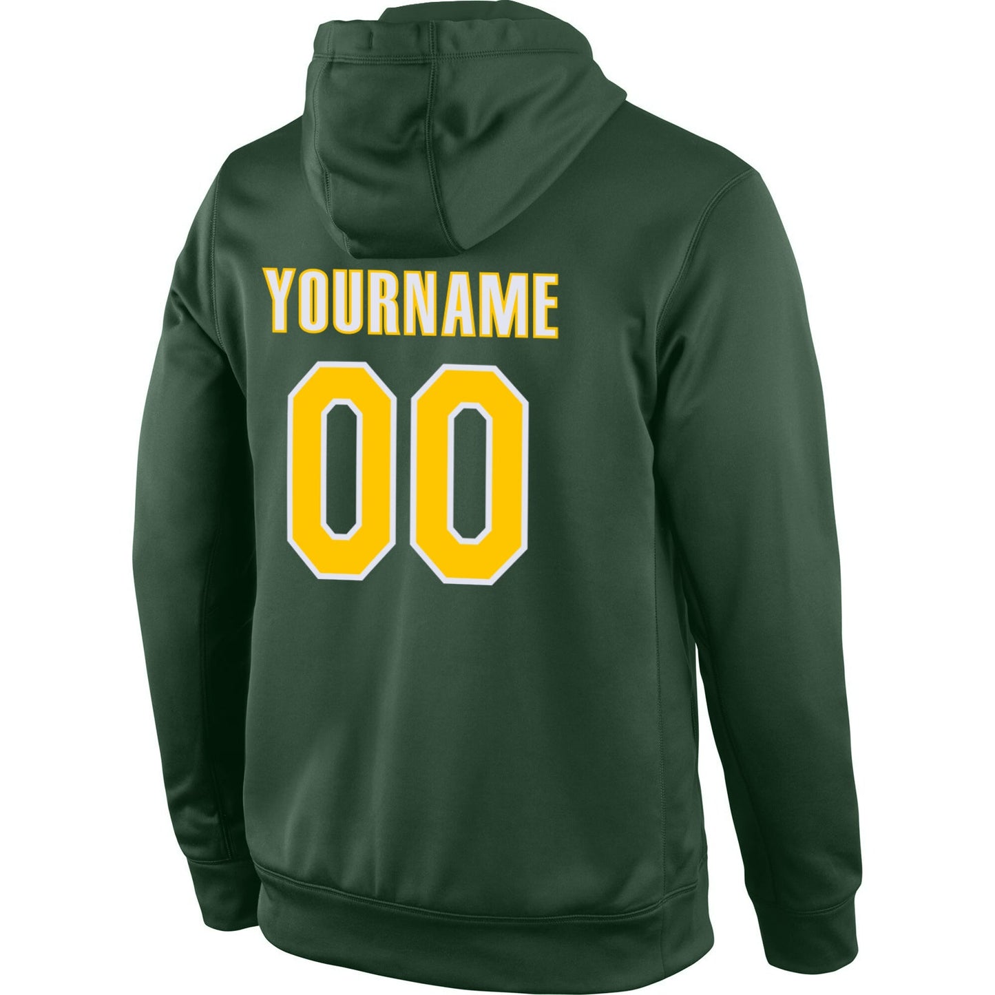 Custom Stitched Green Gold-White Sports Pullover Sweatshirt Hoodie view 3