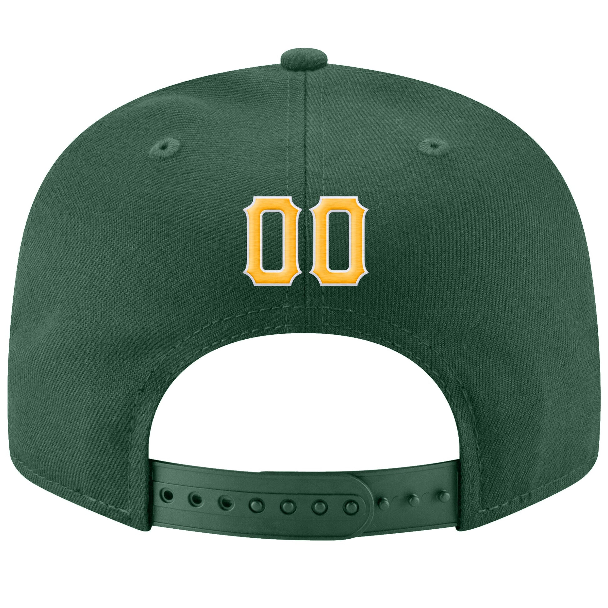 Custom Green Gold-White Stitched Adjustable Snapback Hat view 3