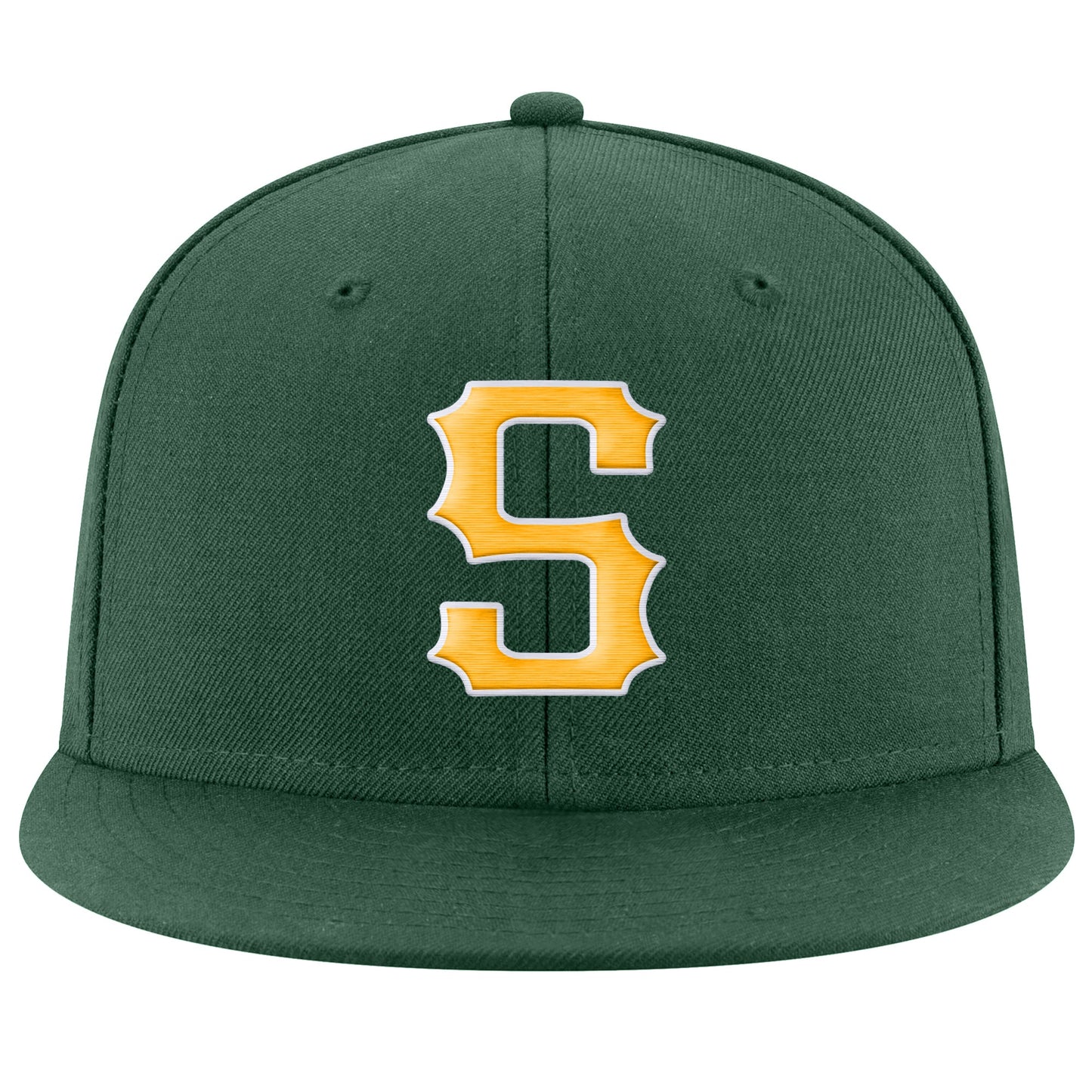 Custom Green Gold-White Stitched Adjustable Snapback Hat view 2