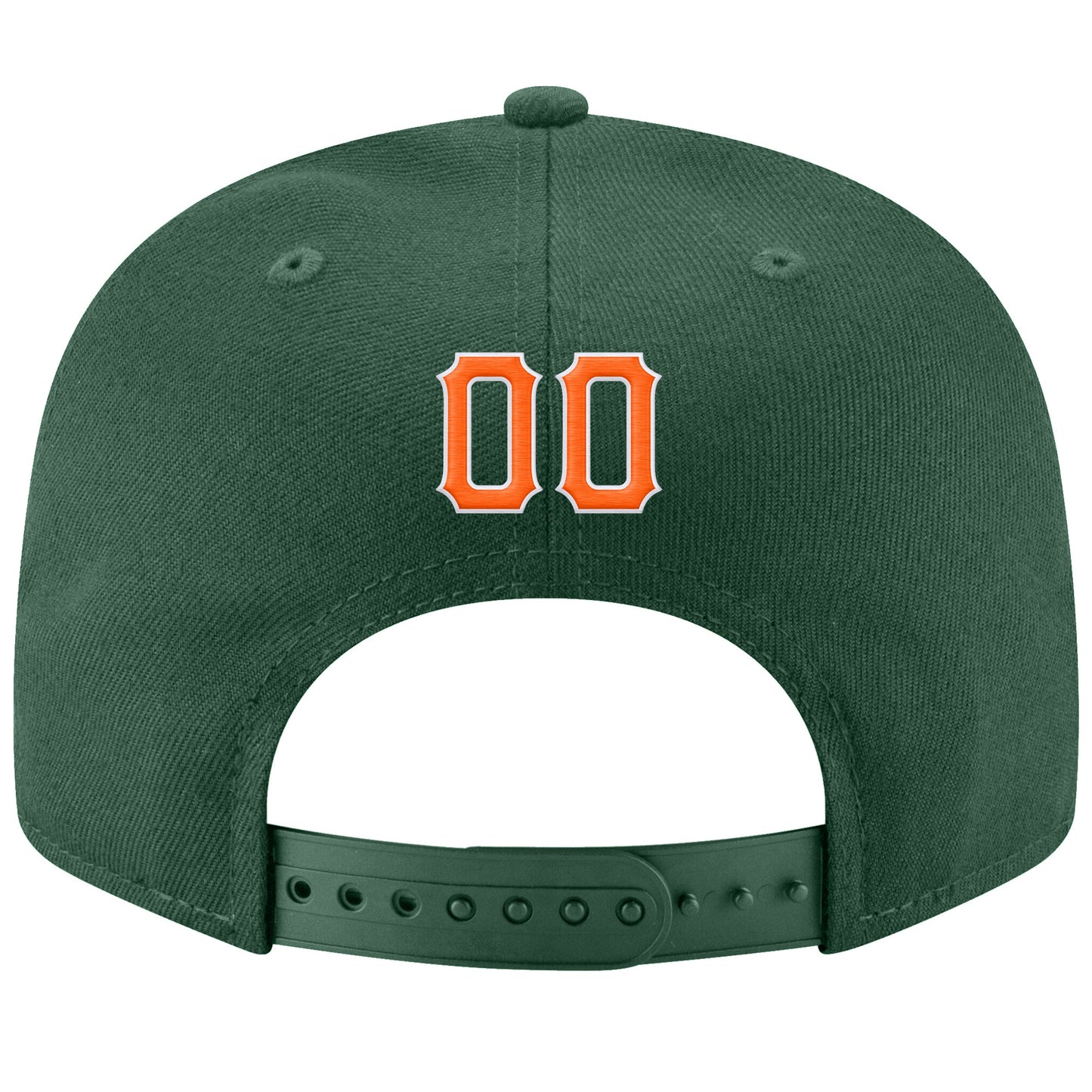 Custom Green Orange-White Stitched Adjustable Snapback Hat view 3