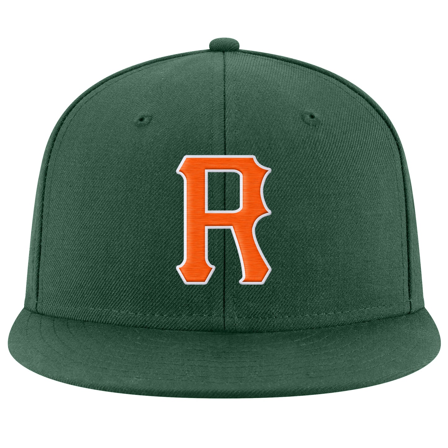 Custom Green Orange-White Stitched Adjustable Snapback Hat view 2
