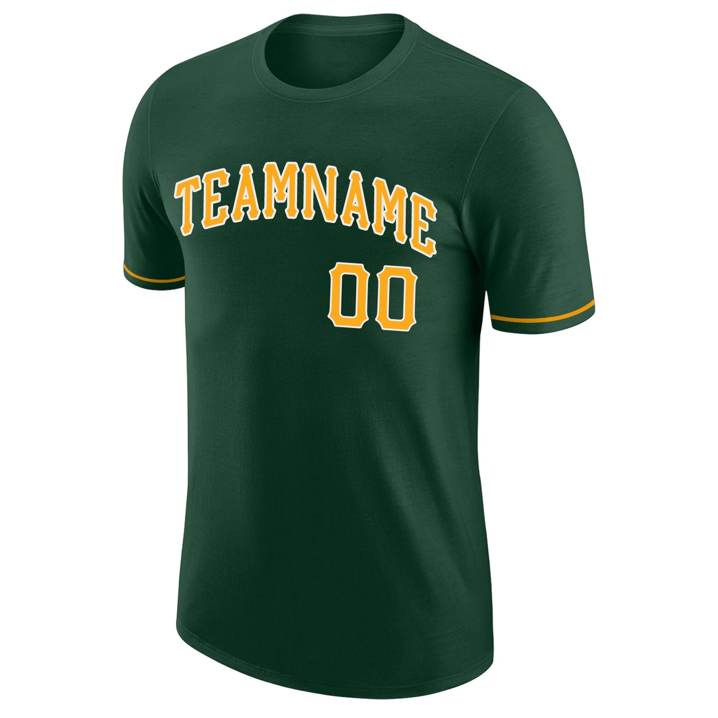 Custom Green Gold-White Performance T-Shirt view 5