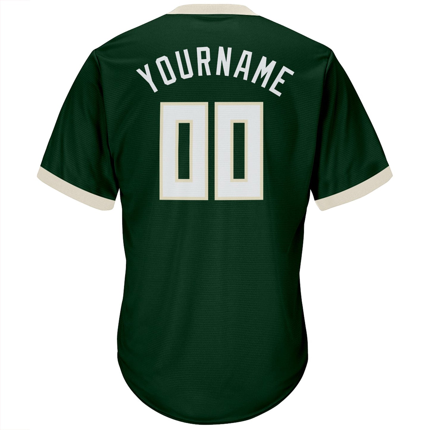 Custom Green White-Cream Authentic Throwback Rib-Knit Baseball Jersey Shirt view 4