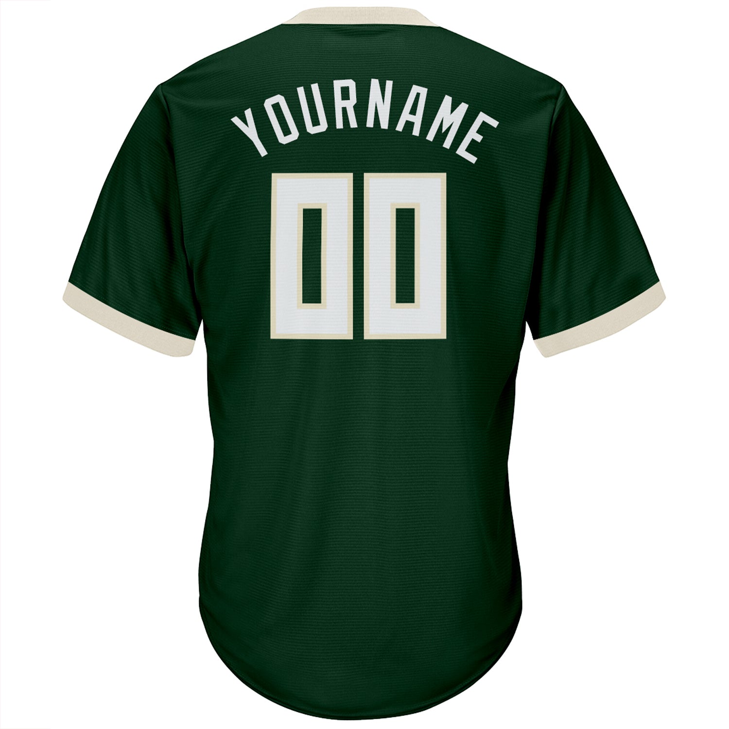 Custom Green White-Cream Authentic Throwback Rib-Knit Baseball Jersey Shirt view 4