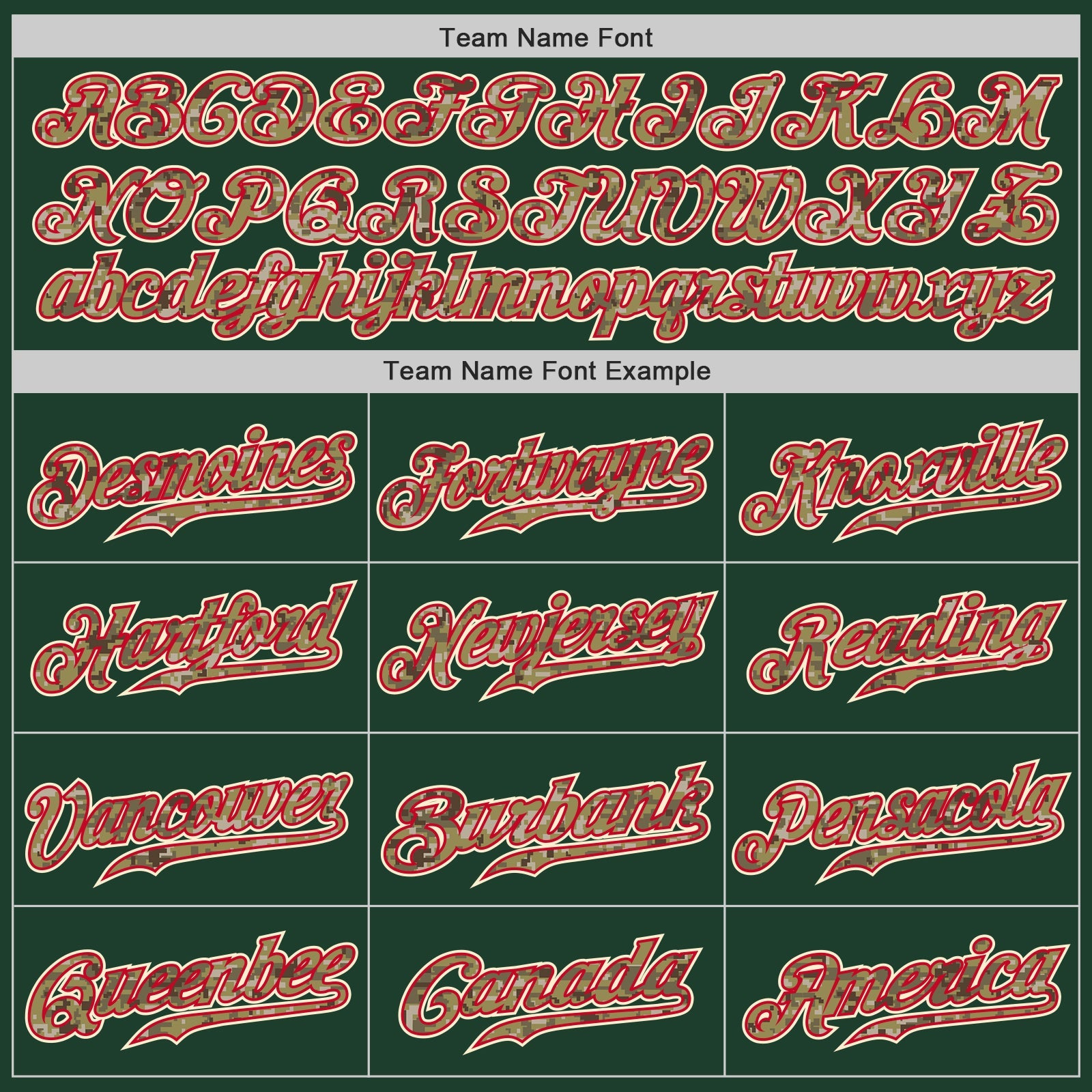 Custom Green Camo-Red Authentic Baseball Jersey view 4