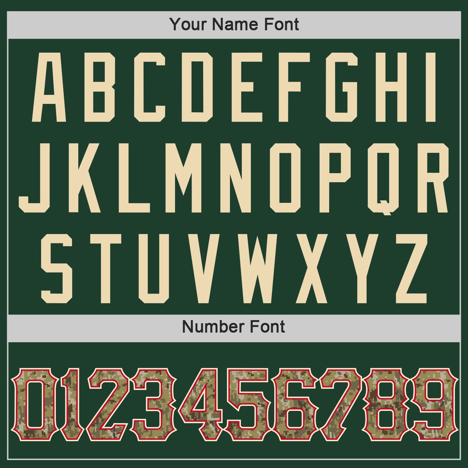 Custom Green Camo-Red Authentic Baseball Jersey view 5