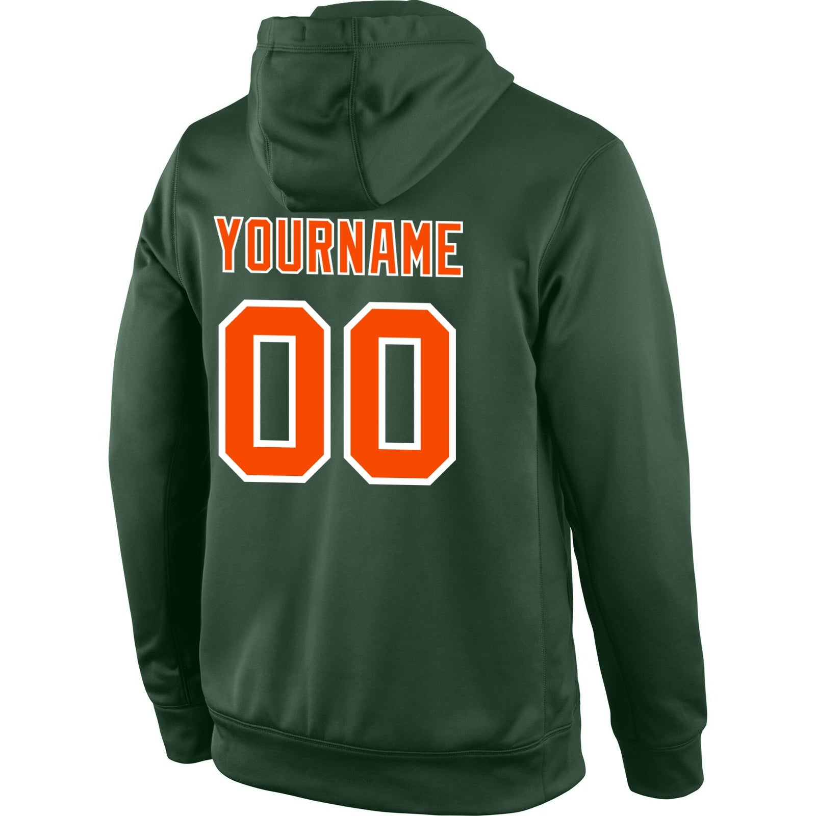 Custom Stitched Green Orange-White Sports Pullover Sweatshirt Hoodie view 3
