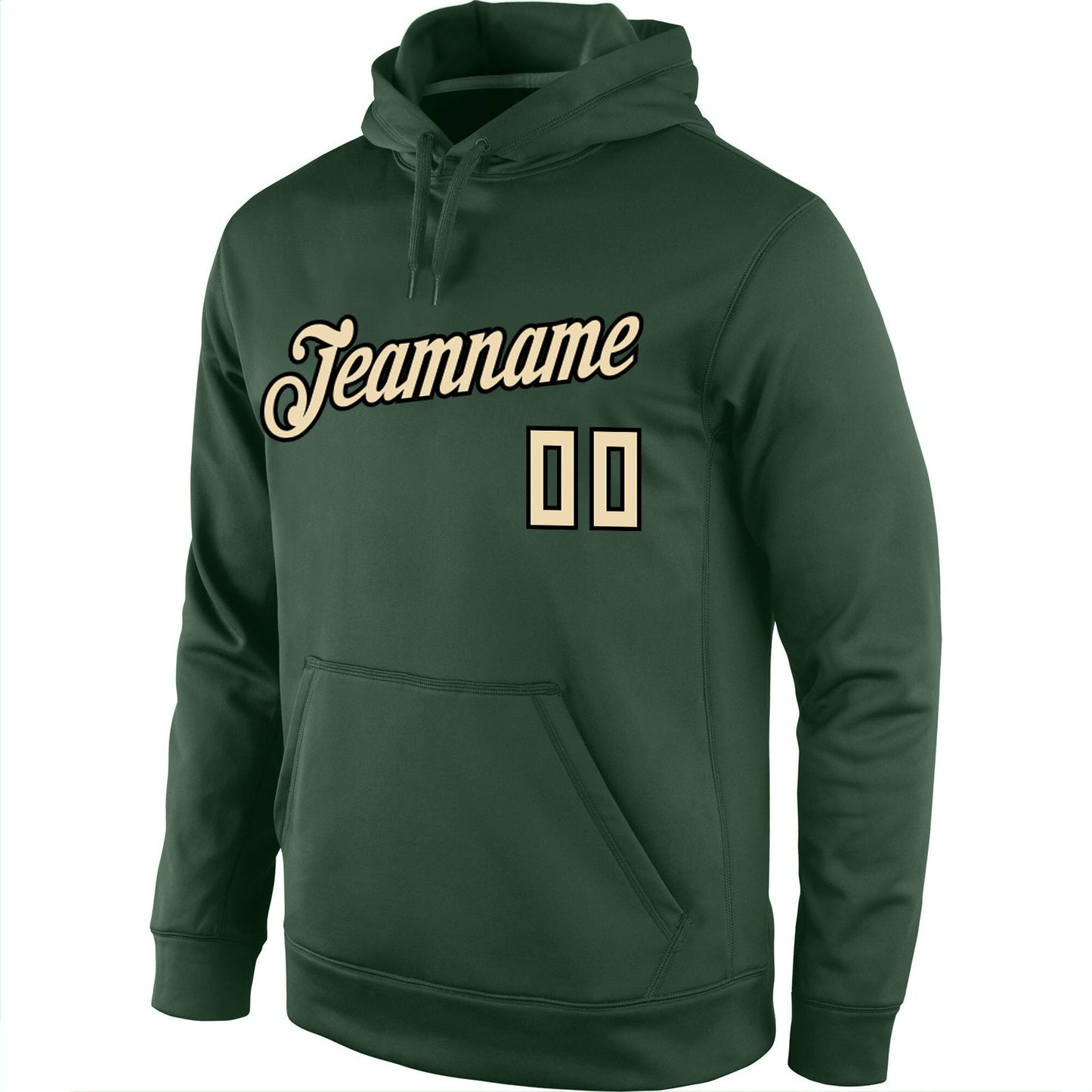 Custom Stitched Green Cream-Black Sports Pullover Sweatshirt Hoodie view 2