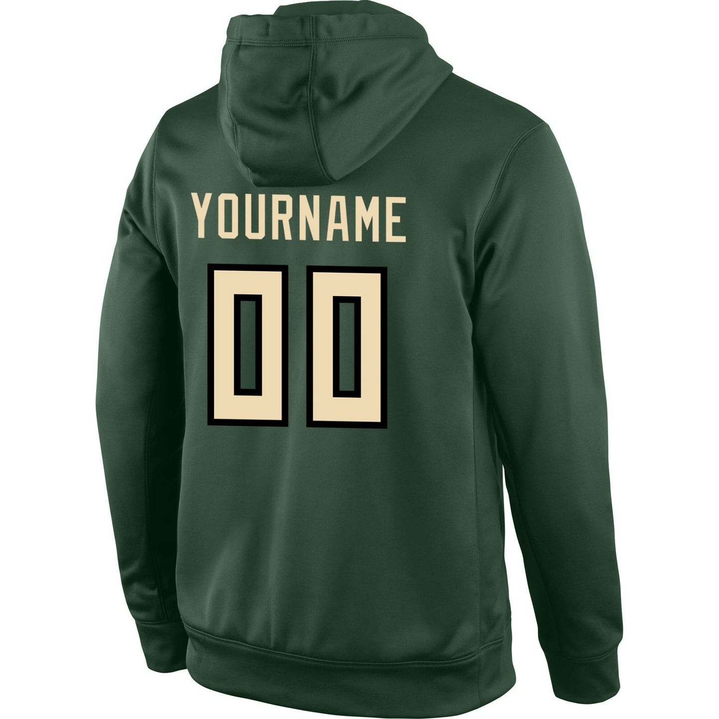 Custom Stitched Green Cream-Black Sports Pullover Sweatshirt Hoodie view 3