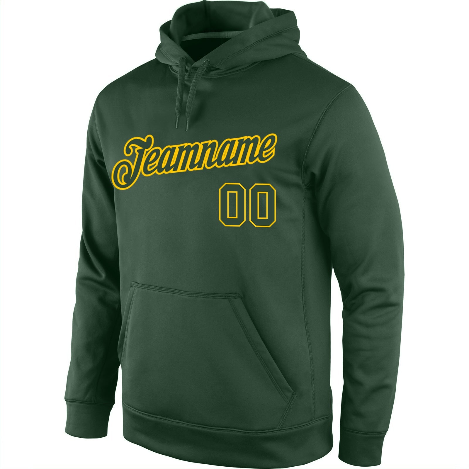 Custom Stitched Green Green-Gold Sports Pullover Sweatshirt Hoodie view 2