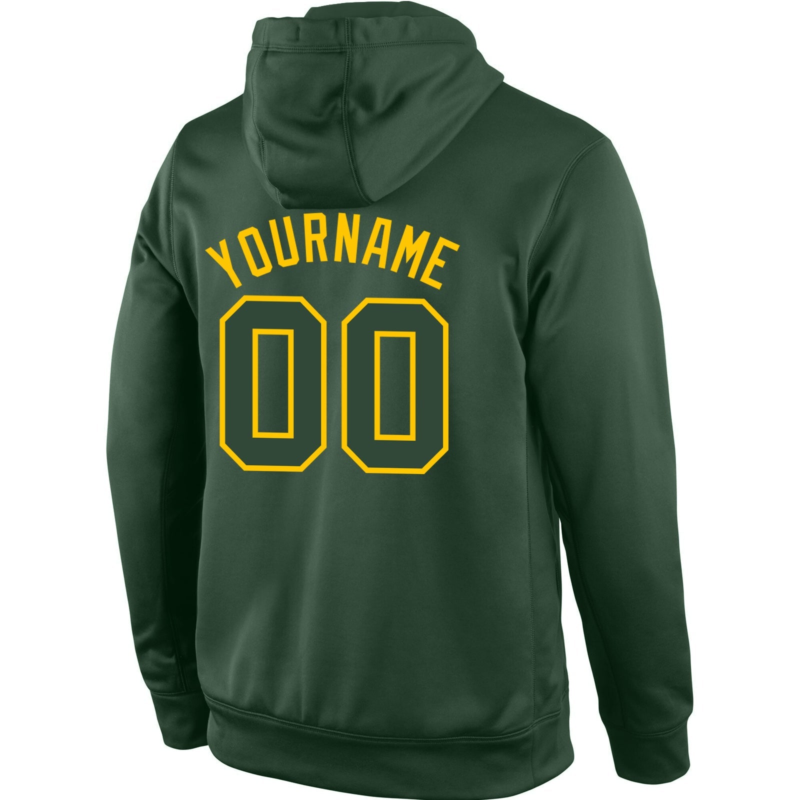 Custom Stitched Green Green-Gold Sports Pullover Sweatshirt Hoodie view 3