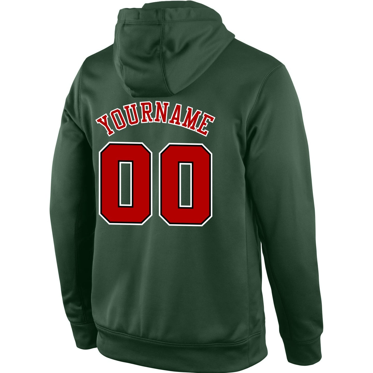 Custom Stitched Green Red-Black Sports Pullover Sweatshirt Hoodie view 3